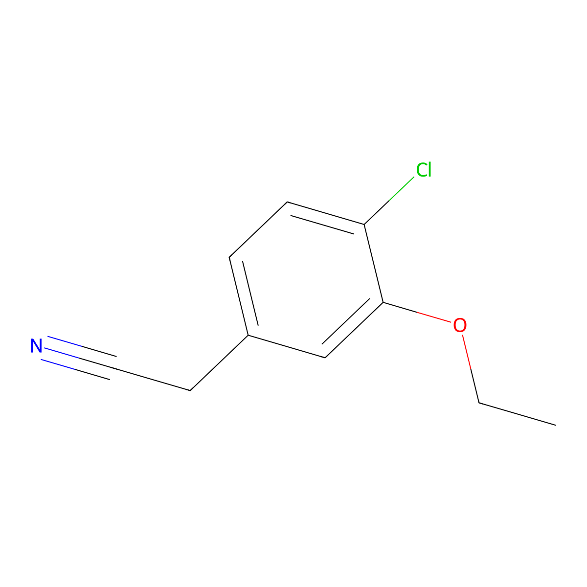 2-(4-Chloro-3-ethoxyphenyl)acetonitrile molecular structure, CAS 1379208-98-6