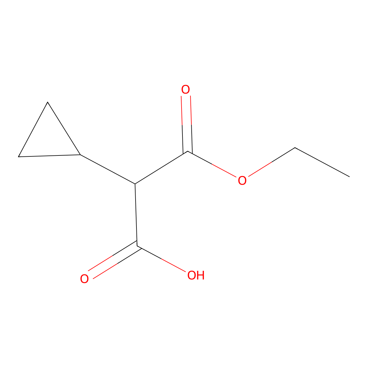 2-Cyclopropyl-3-ethoxy-3-oxopropanoic acid molecular structure, CAS 1379209-69-4