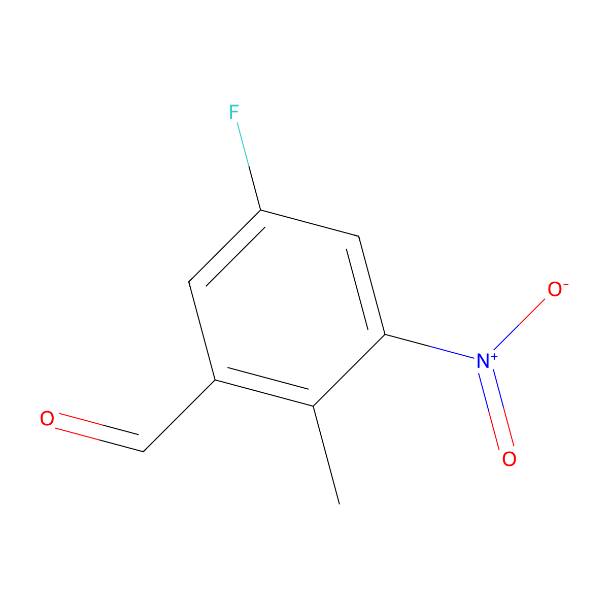 5-Fluoro-2-methyl-3-nitrobenzaldehyde molecular structure, CAS 1379210-24-8
