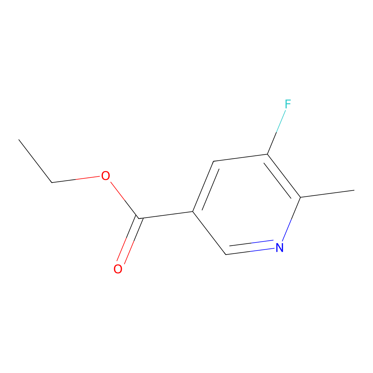 Ethyl 5-fluoro-6-methylnicotinate molecular structure, CAS 1379210-48-6