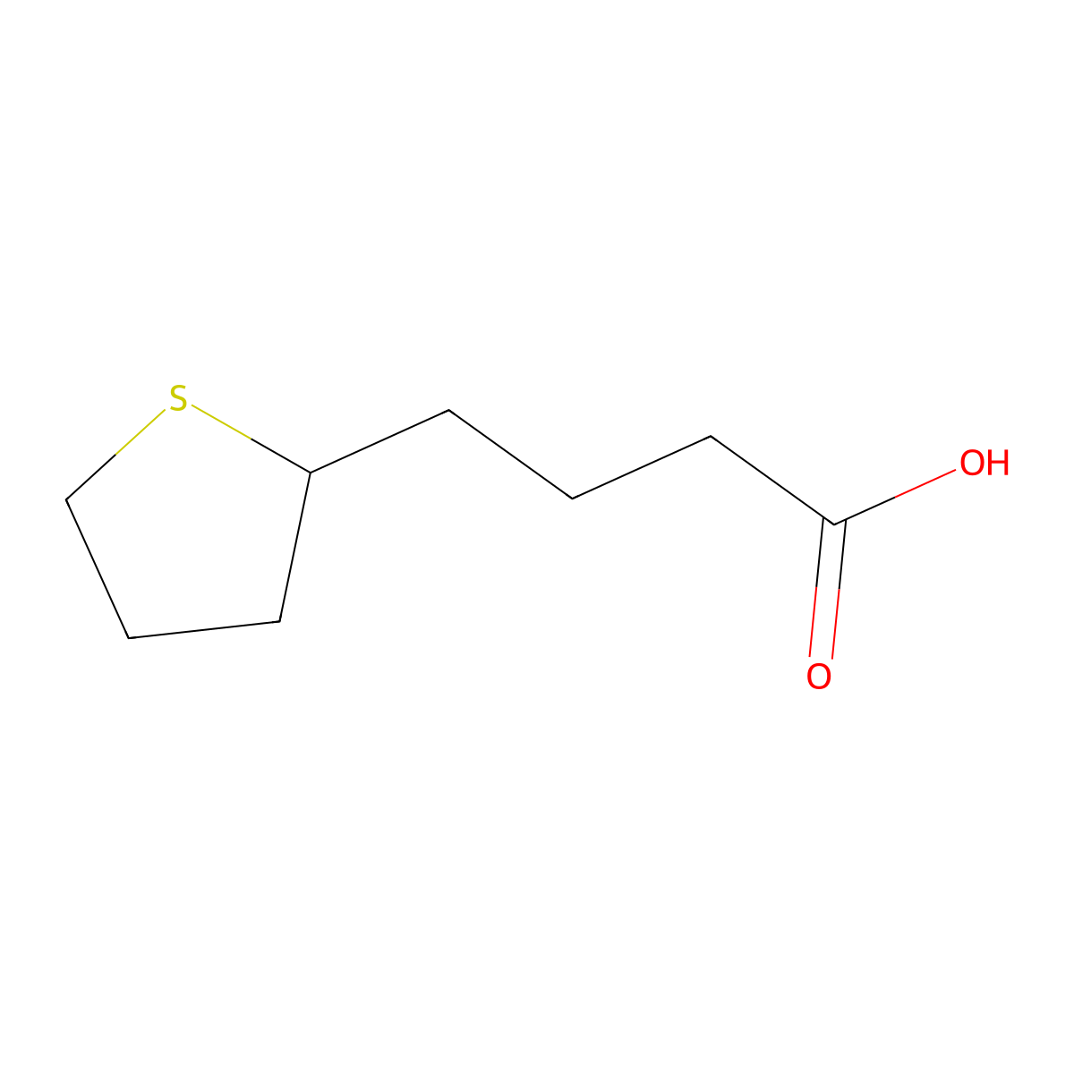 4-(Thiolan-2-yl)butanoic acid molecular structure, CAS 1379210-98-6