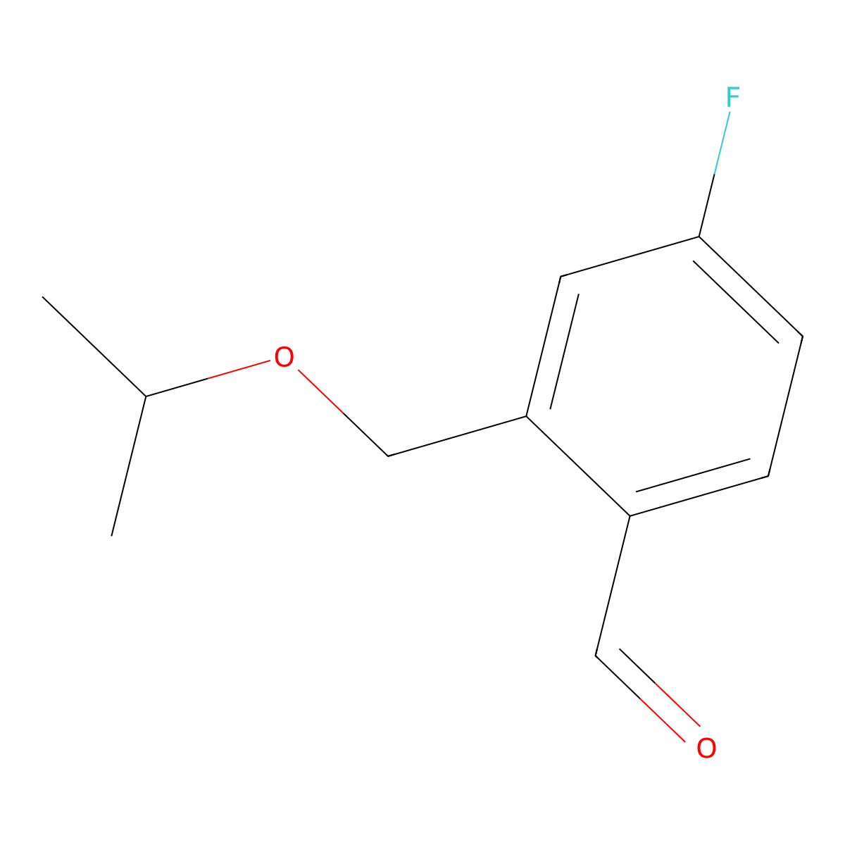 4-Fluoro-2-(isopropoxymethyl)benzaldehyde molecular structure, CAS 1379213-03-2
