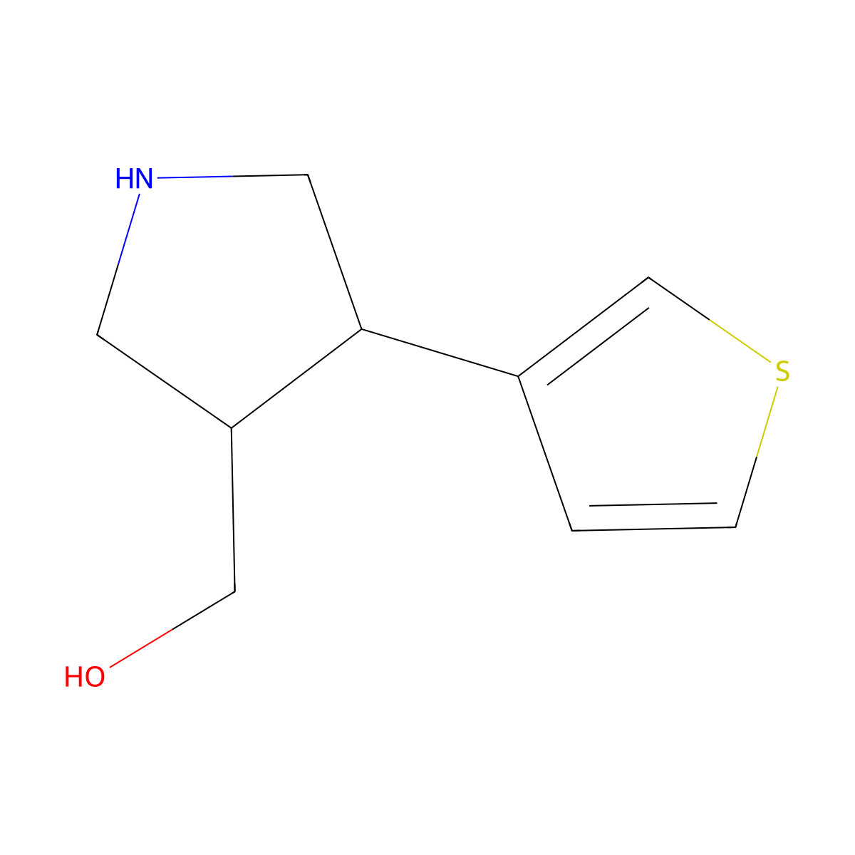 [4-(Thiophen-3-yl)pyrrolidin-3-yl]methanol molecular structure, CAS 1379213-66-7