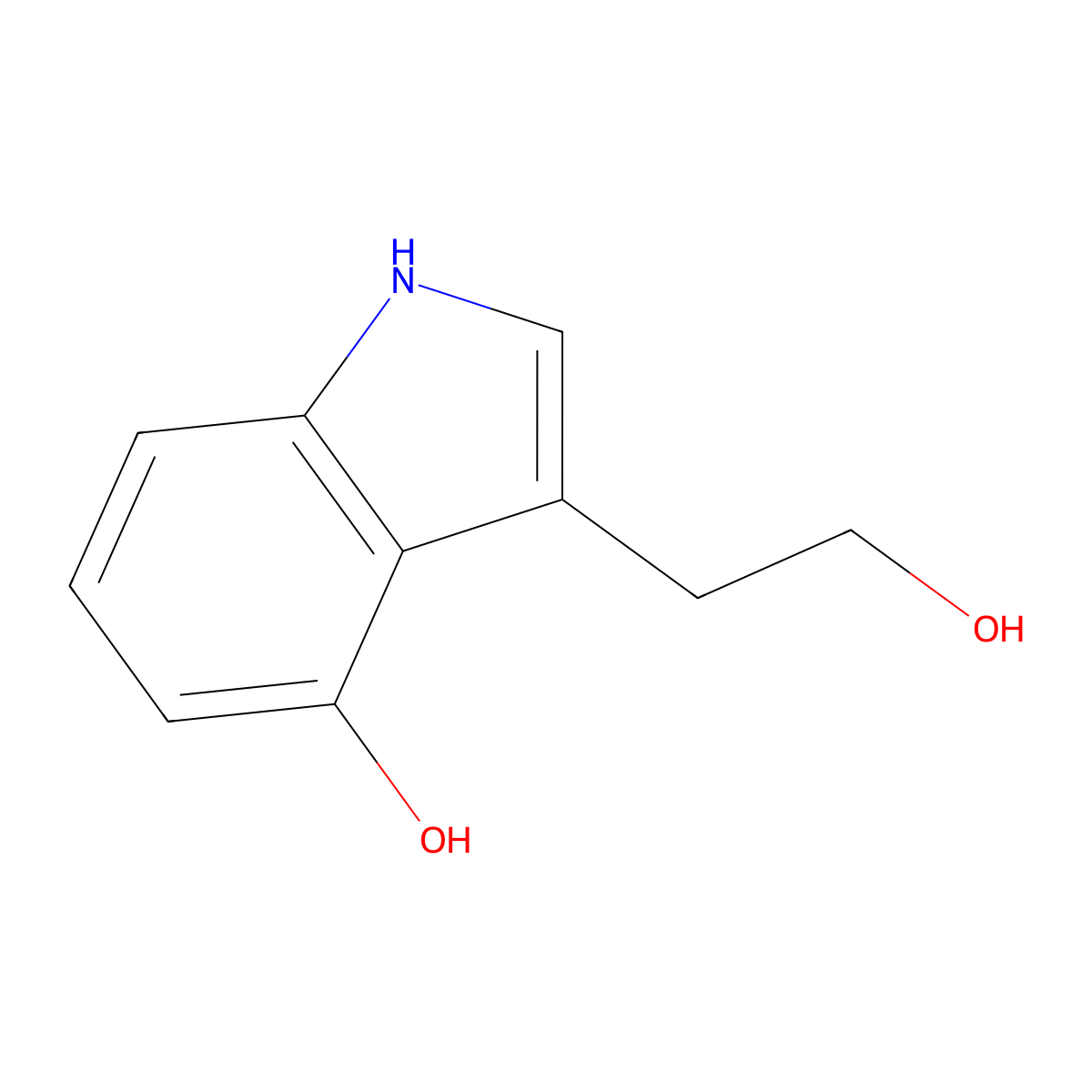 3-(2-hydroxyethyl)-1H-indol-4-ol molecular structure, CAS 1379213-90-7