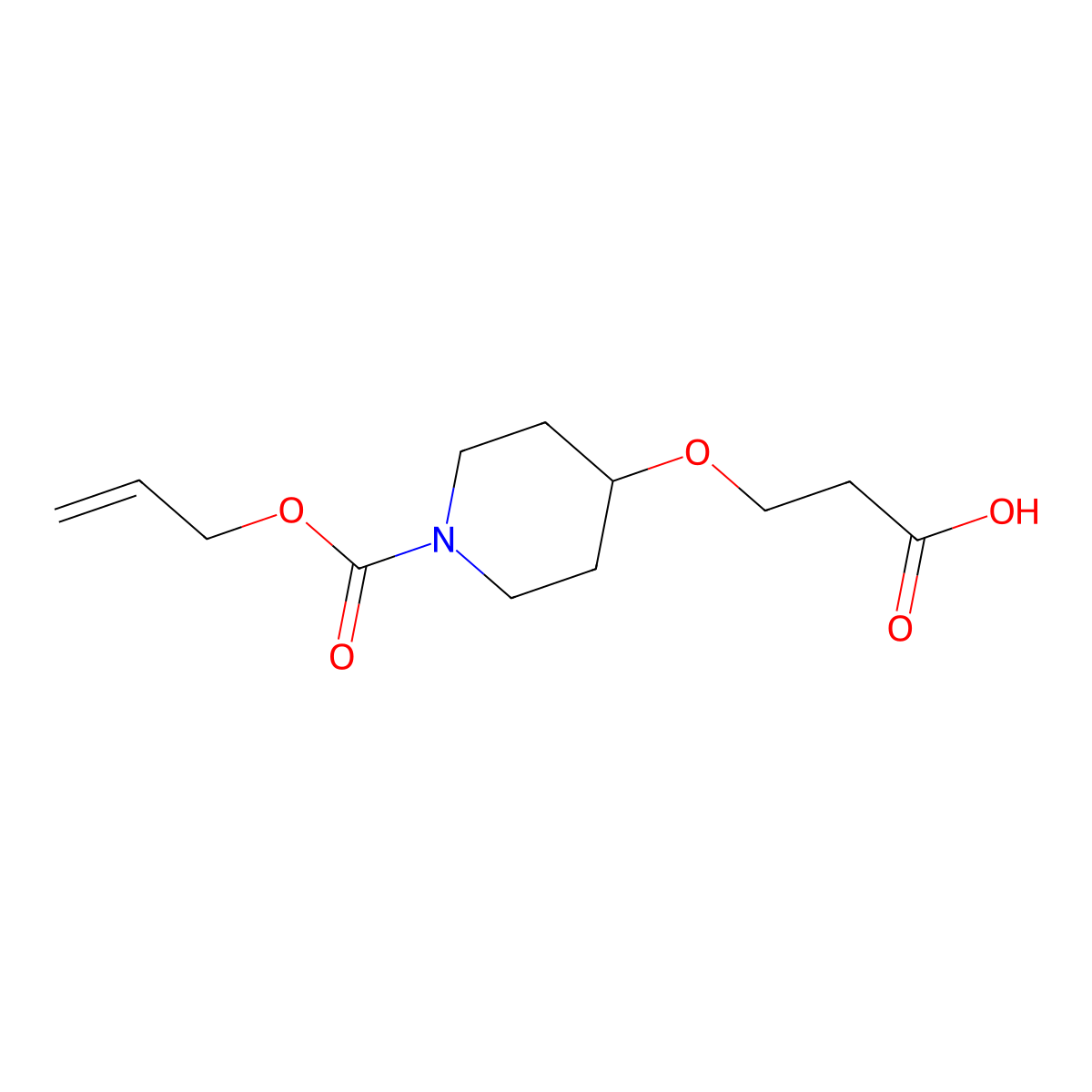 3-({1-[(Prop-2-en-1-yloxy)carbonyl]piperidin-4-yl}oxy)propanoic acid molecular structure, CAS 1379221-03-0
