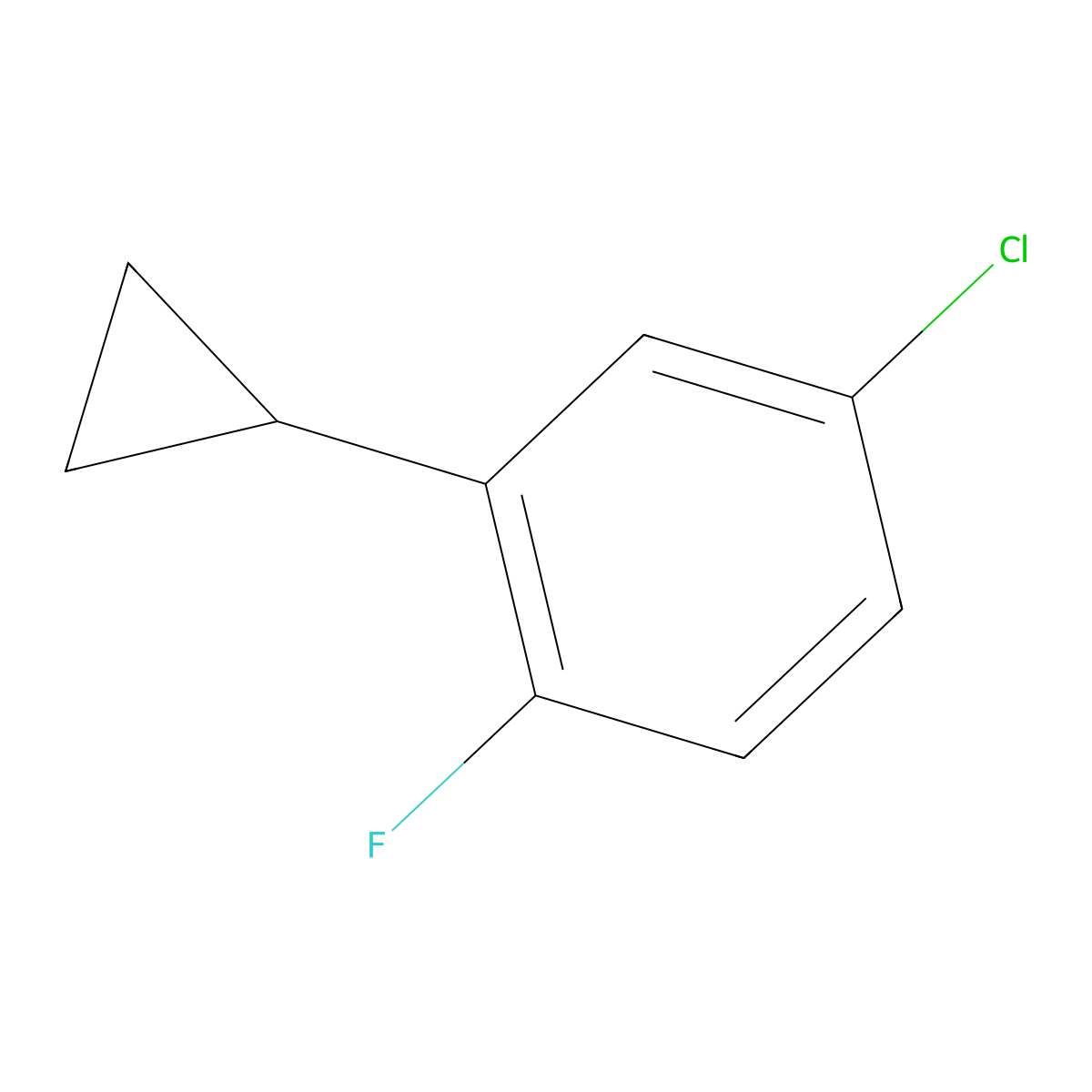 4-Chloro-2-cyclopropyl-1-fluorobenzene molecular structure, CAS 1379221-50-7