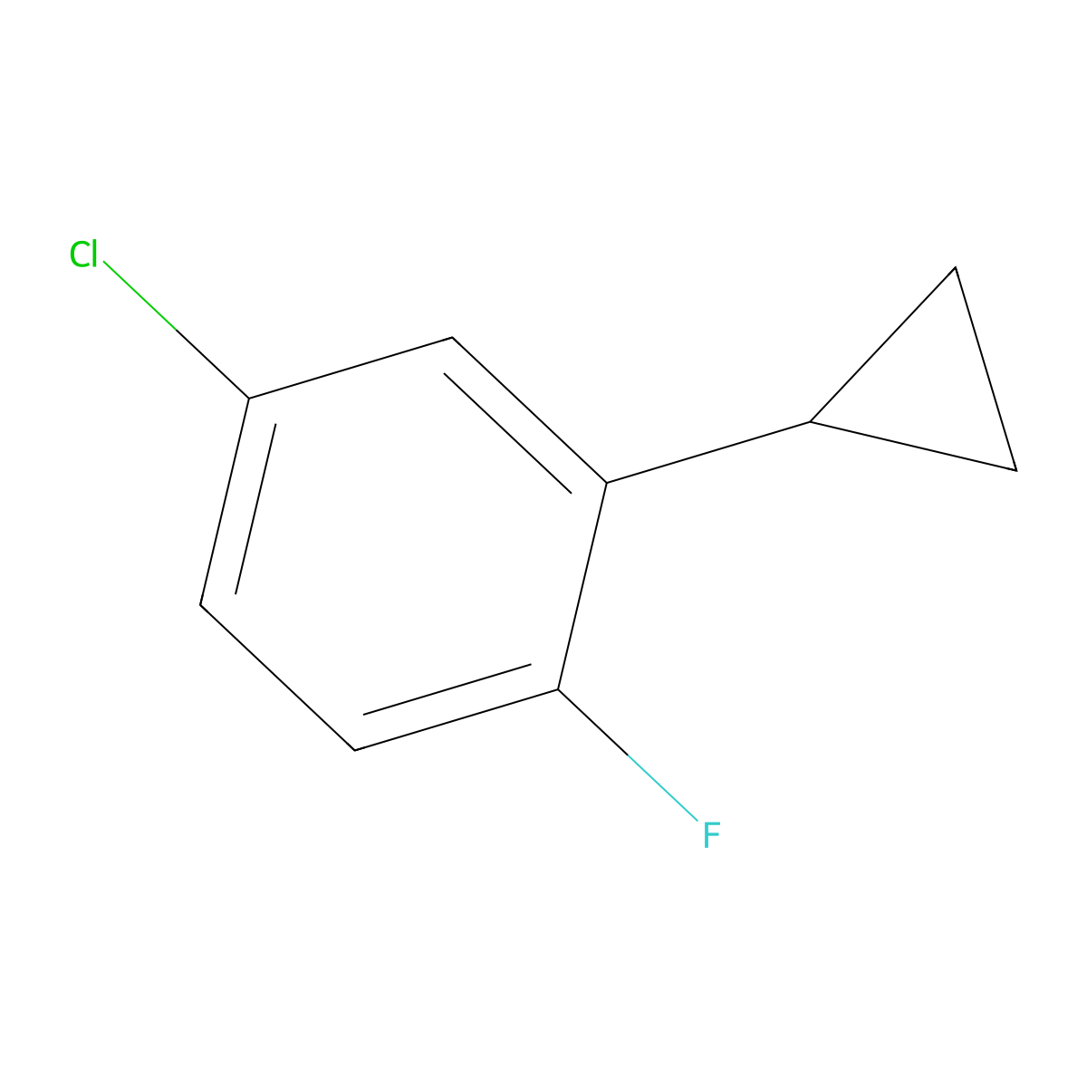 4-Chloro-2-cyclopropyl-1-fluorobenzene molecular structure, CAS 1379221-50-7