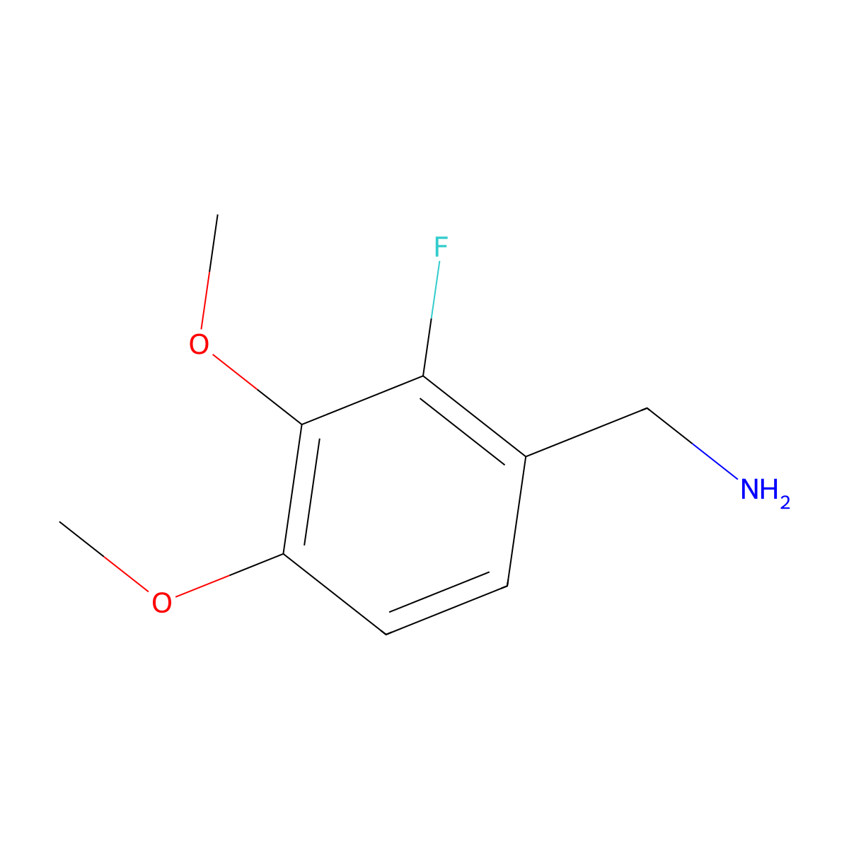 (2-Fluoro-3,4-dimethoxyphenyl)methanamine molecular structure, CAS 1379221-77-8