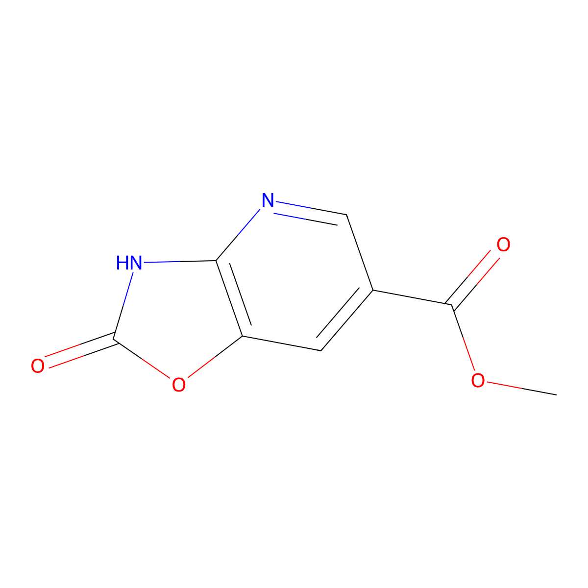 Methyl 2-oxo-2H,3H-[1,3]oxazolo[4,5-B]pyridine-6-carboxylate molecular structure, CAS 1379222-01-1