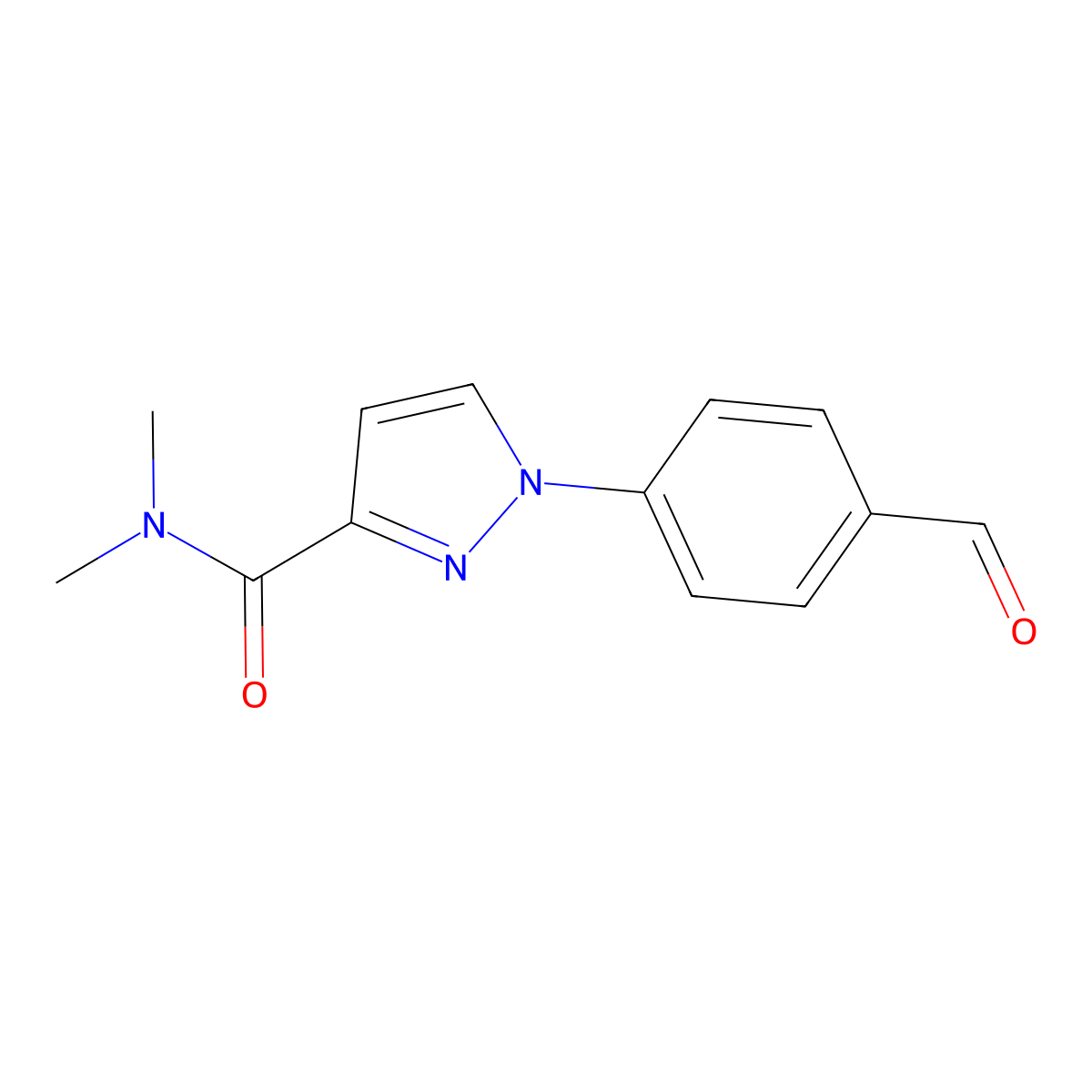 1-(4-formylphenyl)-N,N-dimethyl-1H-pyrazole-3-carboxamide molecular structure, CAS 1379223-36-5