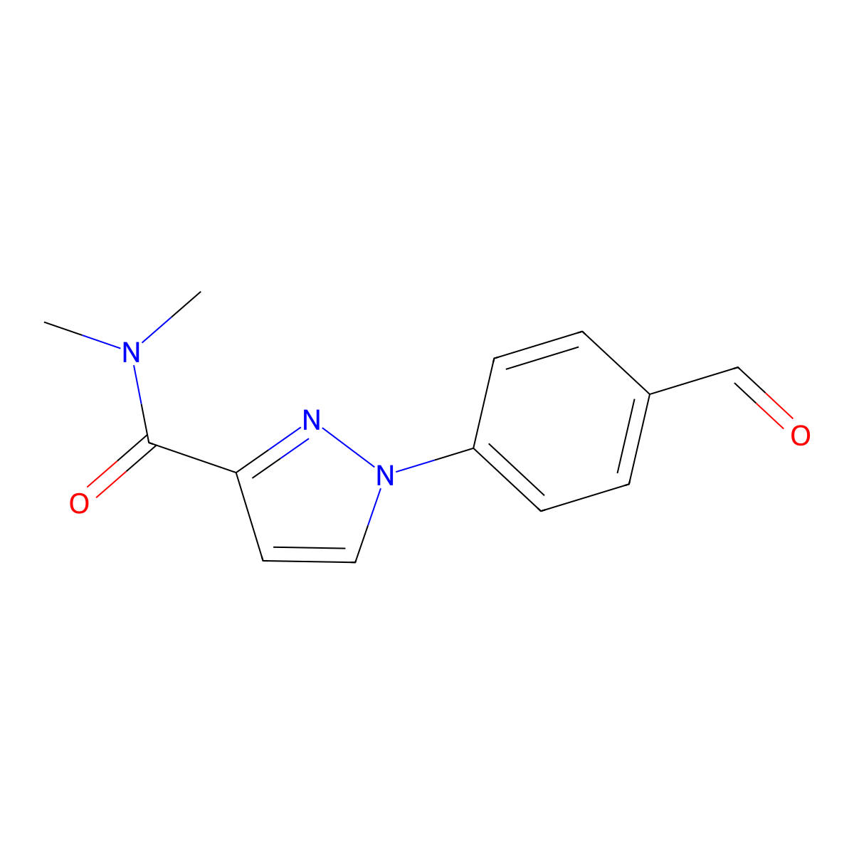 1-(4-formylphenyl)-N,N-dimethyl-1H-pyrazole-3-carboxamide molecular structure, CAS 1379223-36-5