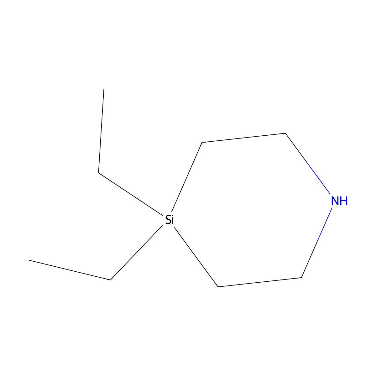 4,4-Diethyl-1,4-azasilinane molecular structure, CAS 1379226-26-2