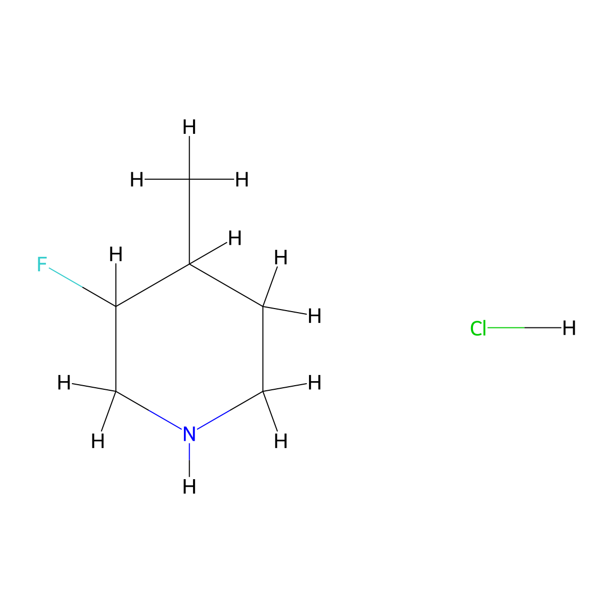 3-Fluoro-4-methylpiperidine hydrochloride molecular structure, CAS 1379227-37-8