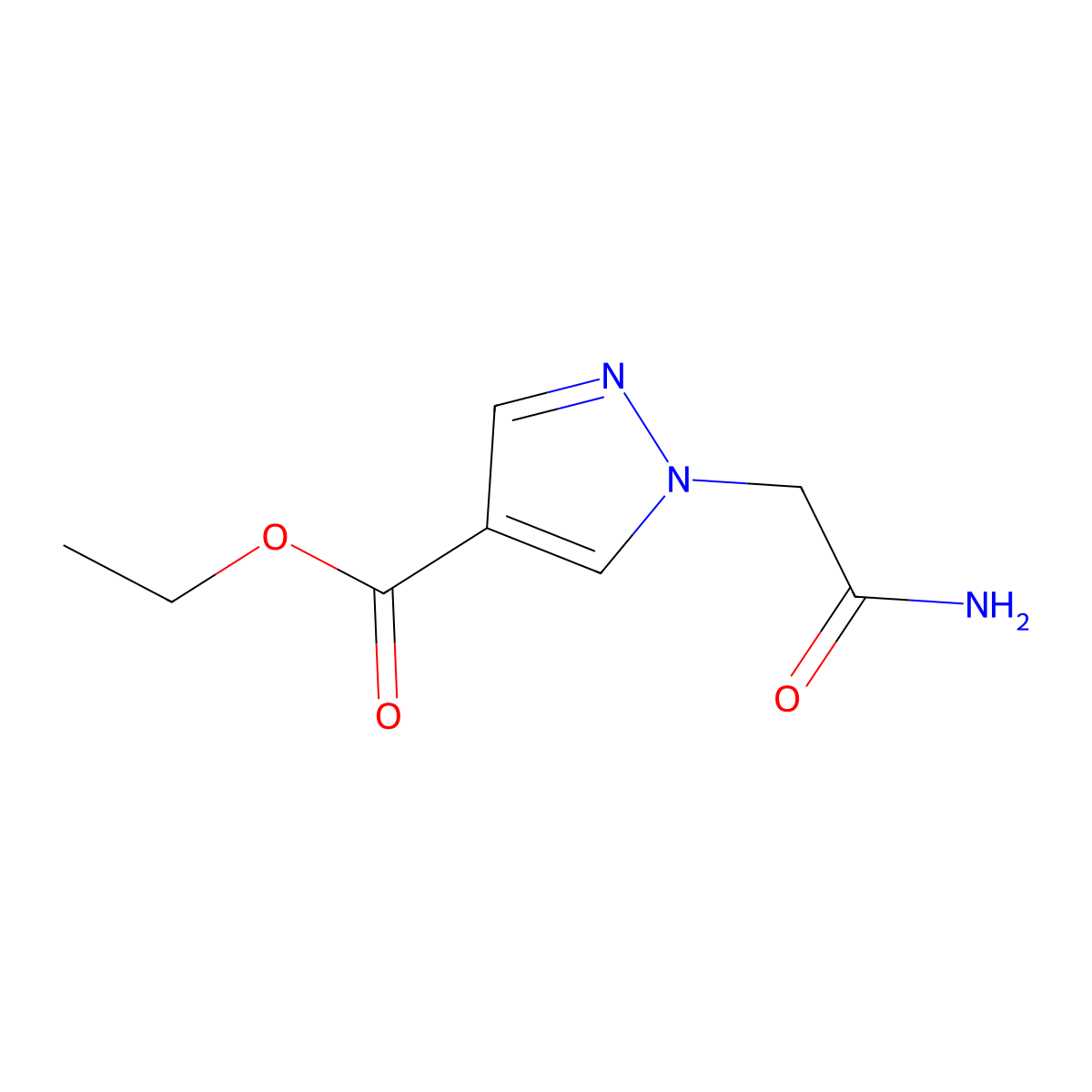 Ethyl 1-(2-amino-2-oxoethyl)-1H-pyrazole-4-carboxylate molecular structure, CAS 1379240-65-9