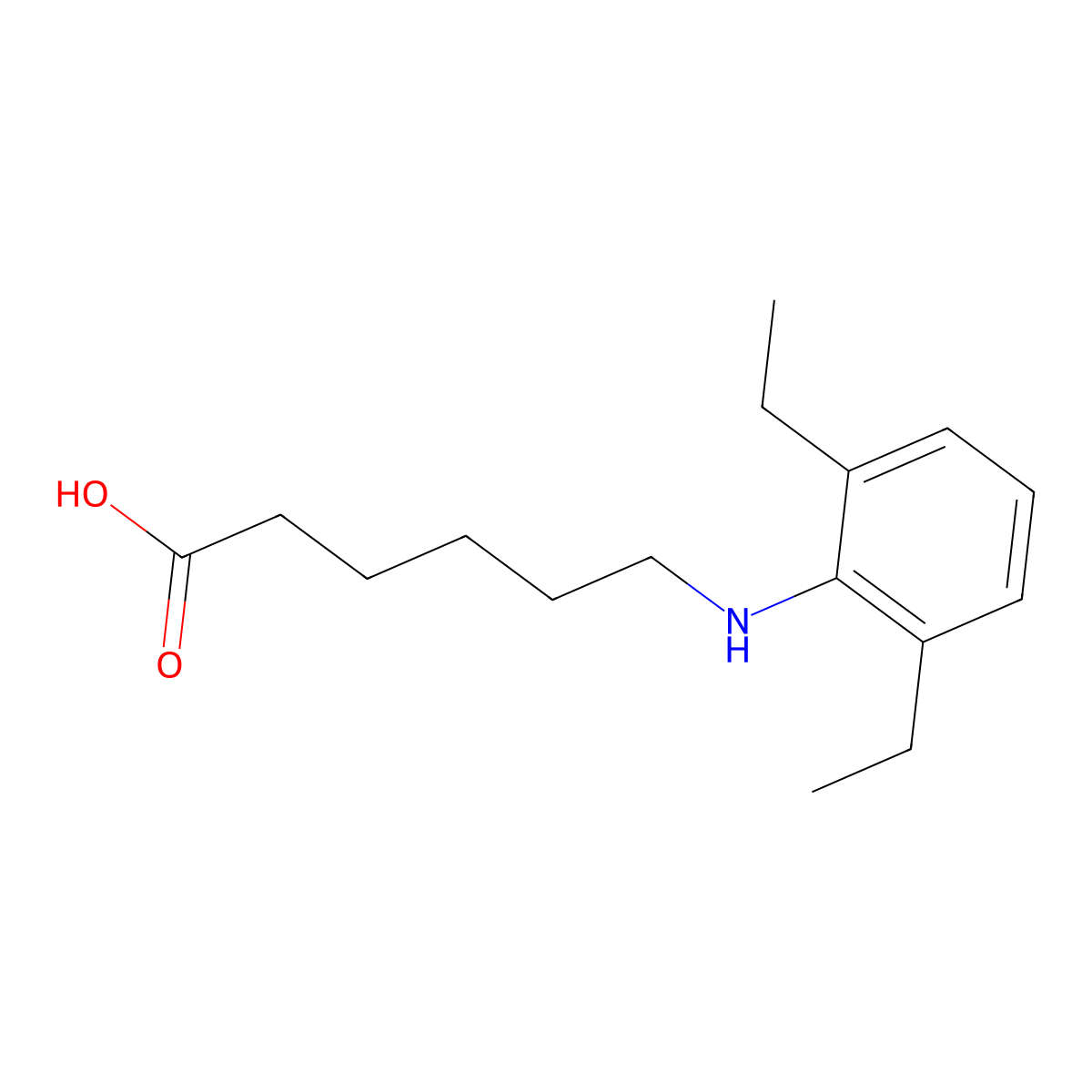 6-(2,6-Diethylanilino)hexanoic acid molecular structure, CAS 1379240-75-1