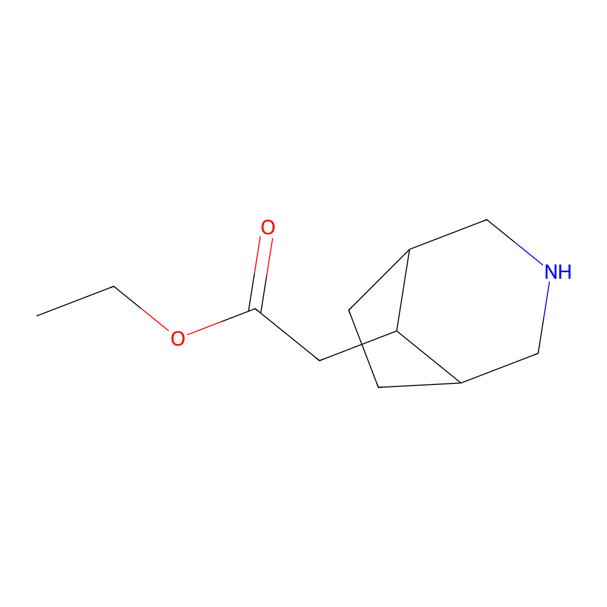 Ethyl 2-{3-azabicyclo[3.2.1]octan-8-yl}acetate molecular structure, CAS 1379245-30-3