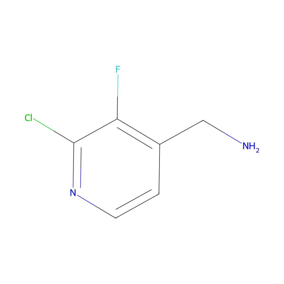 (2-Chloro-3-fluoropyridin-4-YL)methanamine molecular structure, CAS 1379245-58-5
