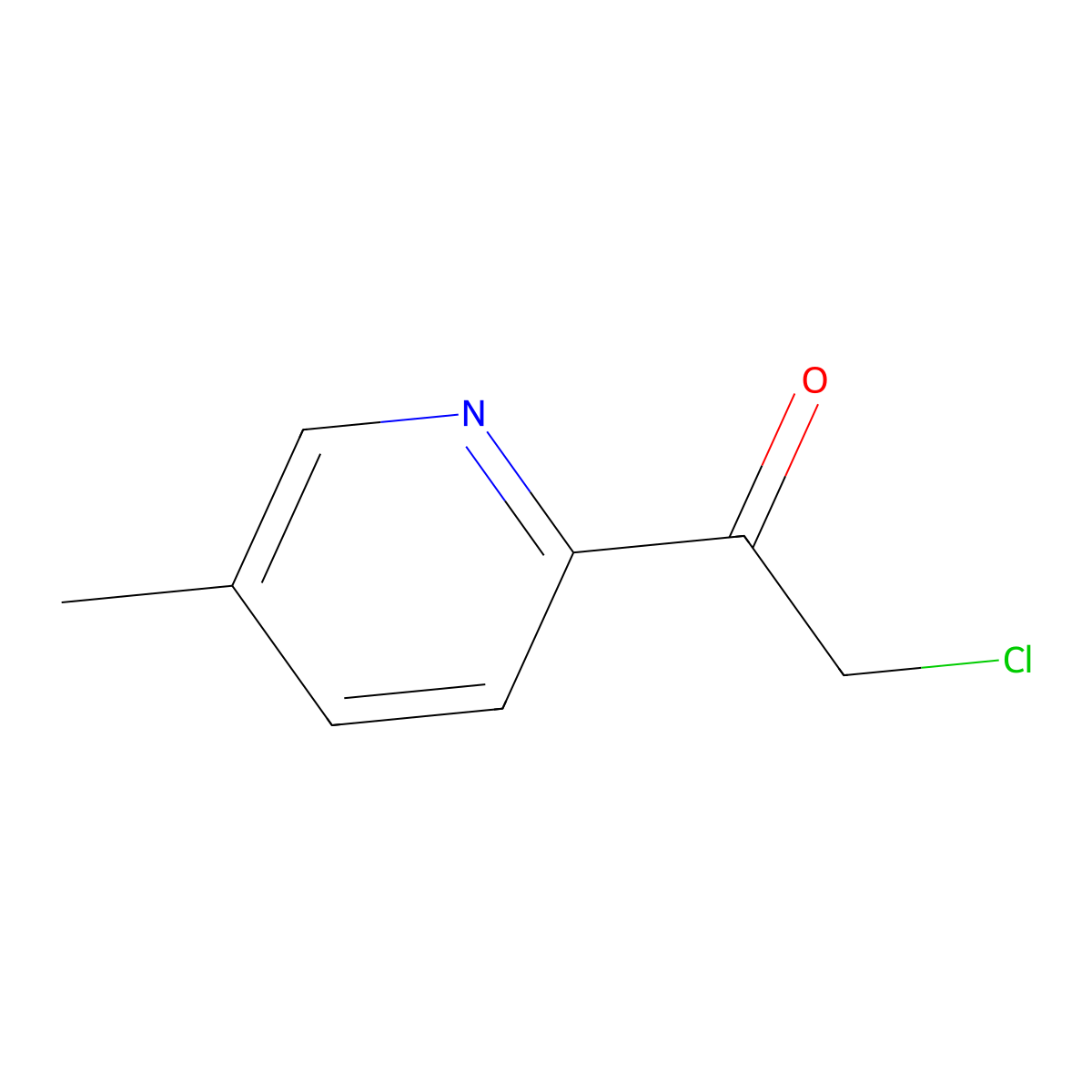 2-Chloro-1-(5-methylpyridin-2-yl)ethan-1-one molecular structure, CAS 1379245-86-9