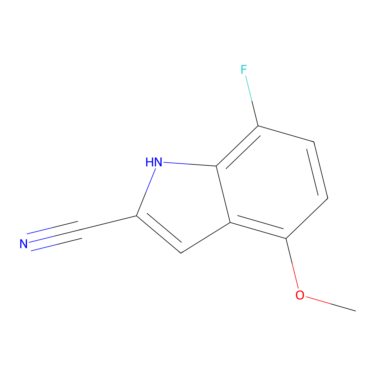 7-fluoro-4-methoxy-1H-indole-2-carbonitrile molecular structure, CAS 1379247-05-8