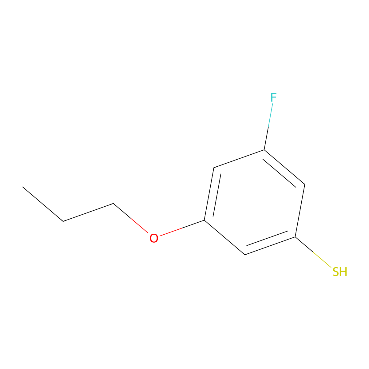3-Fluoro-5-propoxybenzenethiol molecular structure, CAS 1379248-99-3