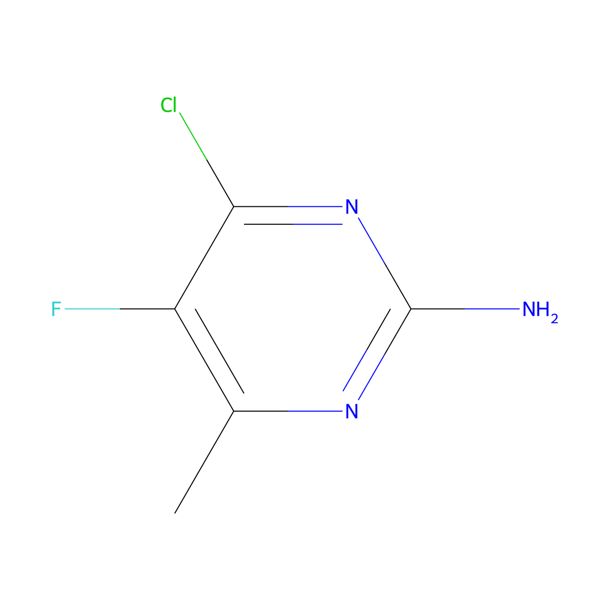 4-Chloro-5-fluoro-6-methylpyrimidin-2-amine molecular structure, CAS 1379250-74-4