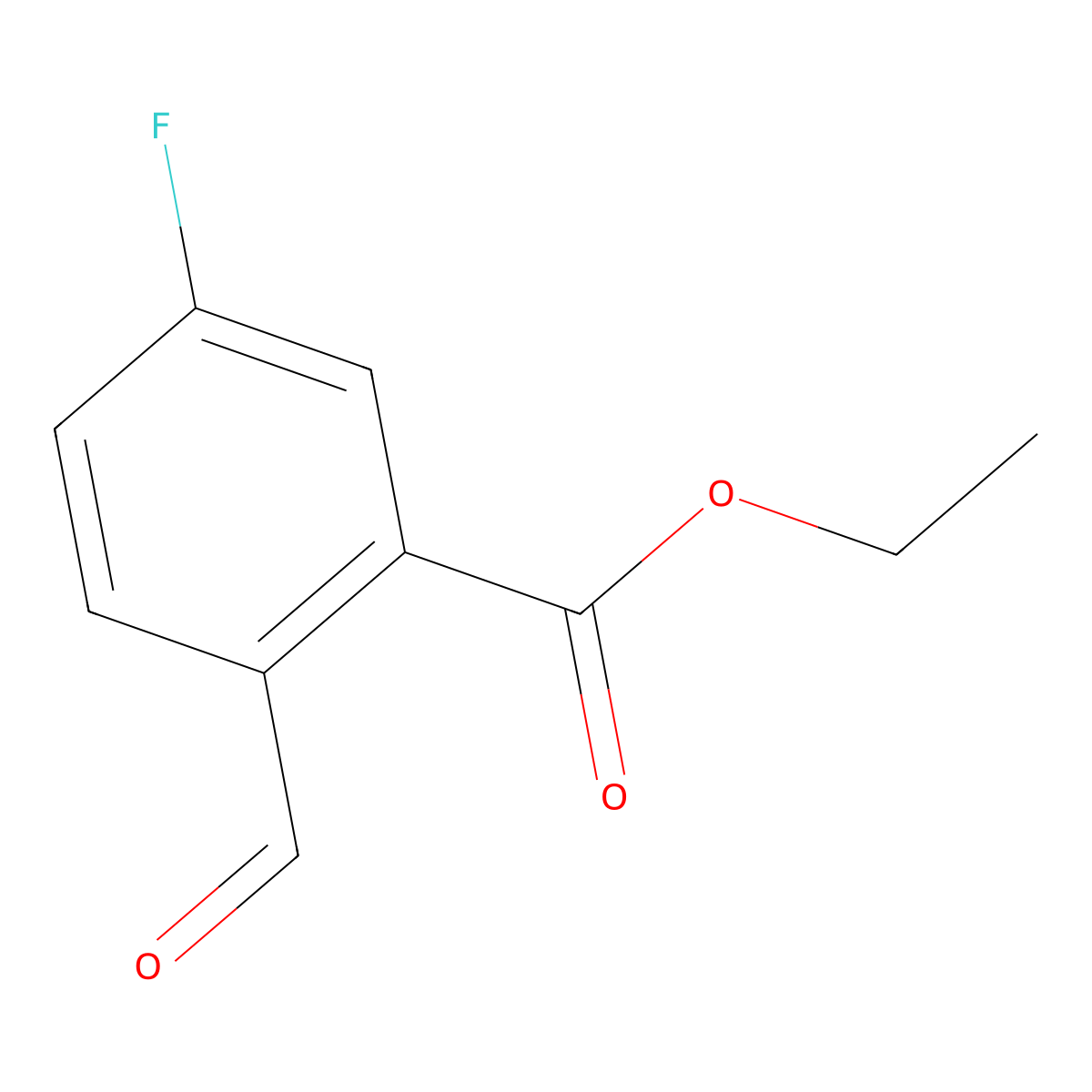Ethyl 5-fluoro-2-formylbenzoate molecular structure, CAS 1379252-40-0