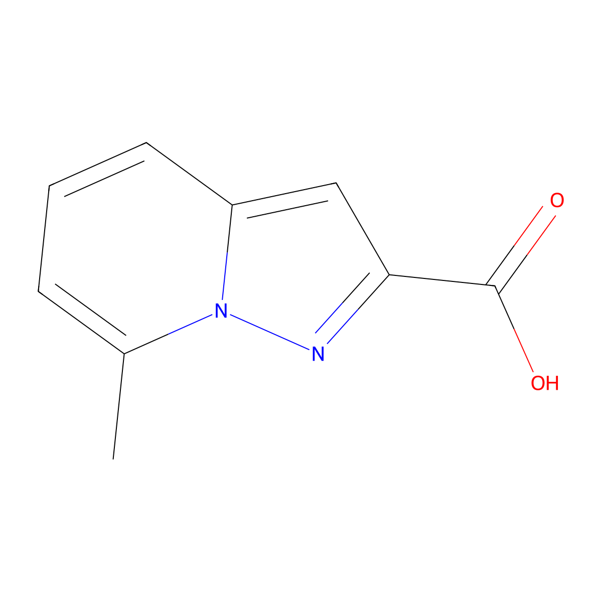 7-Methylpyrazolo[1,5-a]pyridine-2-carboxylic acid molecular structure, CAS 1379253-13-0