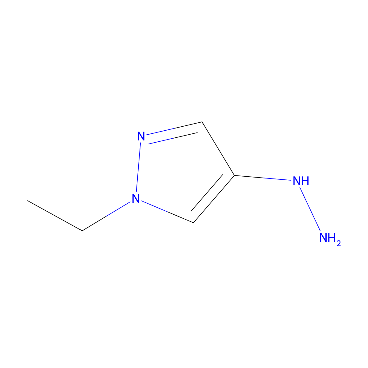 1-ethyl-4-hydrazinyl-1H-pyrazole molecular structure, CAS 1379260-86-2