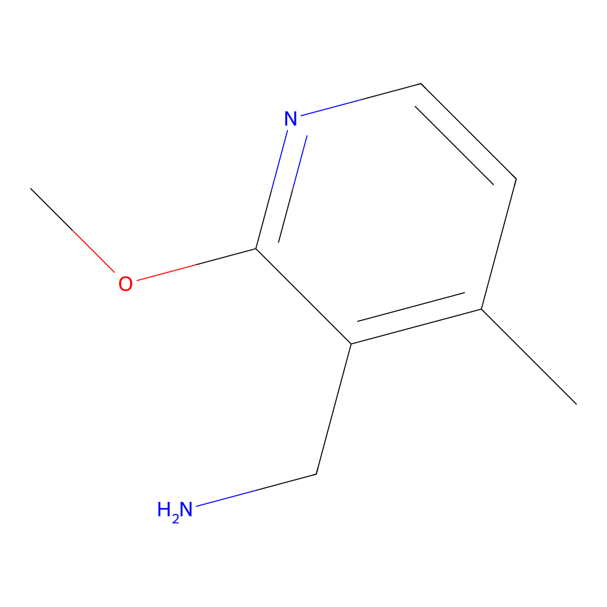 (2-Methoxy-4-methylpyridin-3-yl)methanamine molecular structure, CAS 1379261-89-8