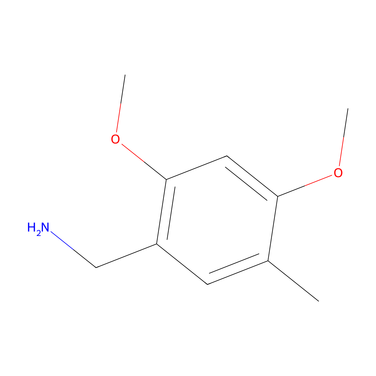 (2,4-Dimethoxy-5-methylphenyl)methanamine molecular structure, CAS 1379262-27-7