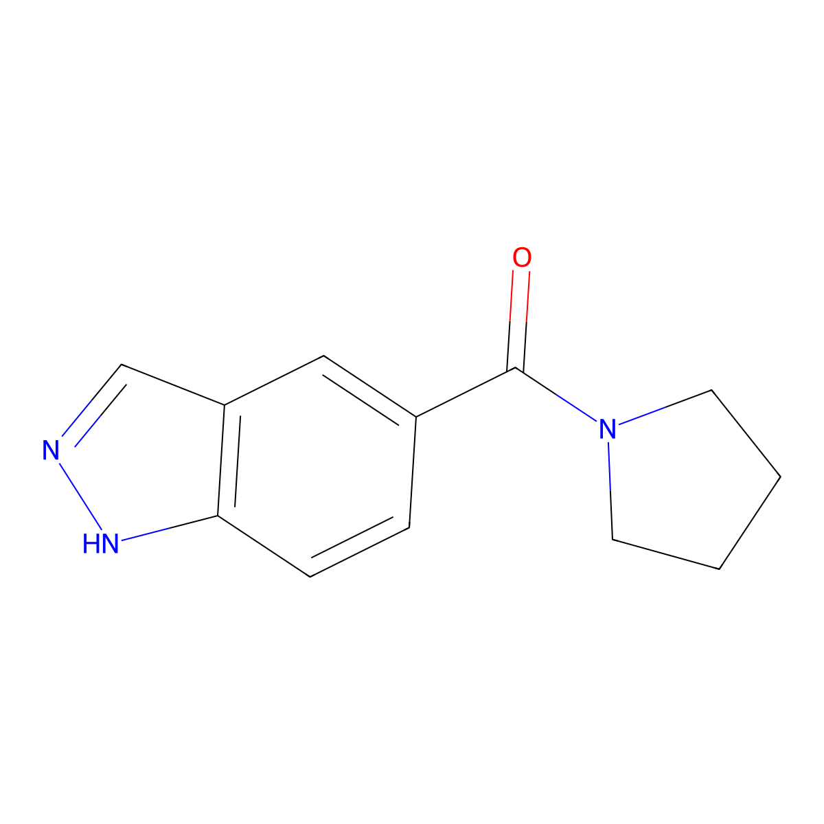 5-(pyrrolidine-1-carbonyl)-1H-indazole molecular structure, CAS 1379264-55-7