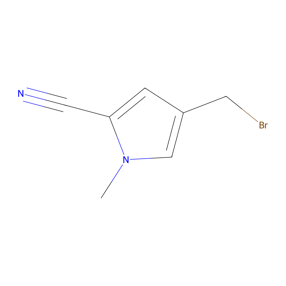 4-(Bromomethyl)-1-methyl-1H-pyrrole-2-carbonitrile molecular structure, CAS 1379265-19-6