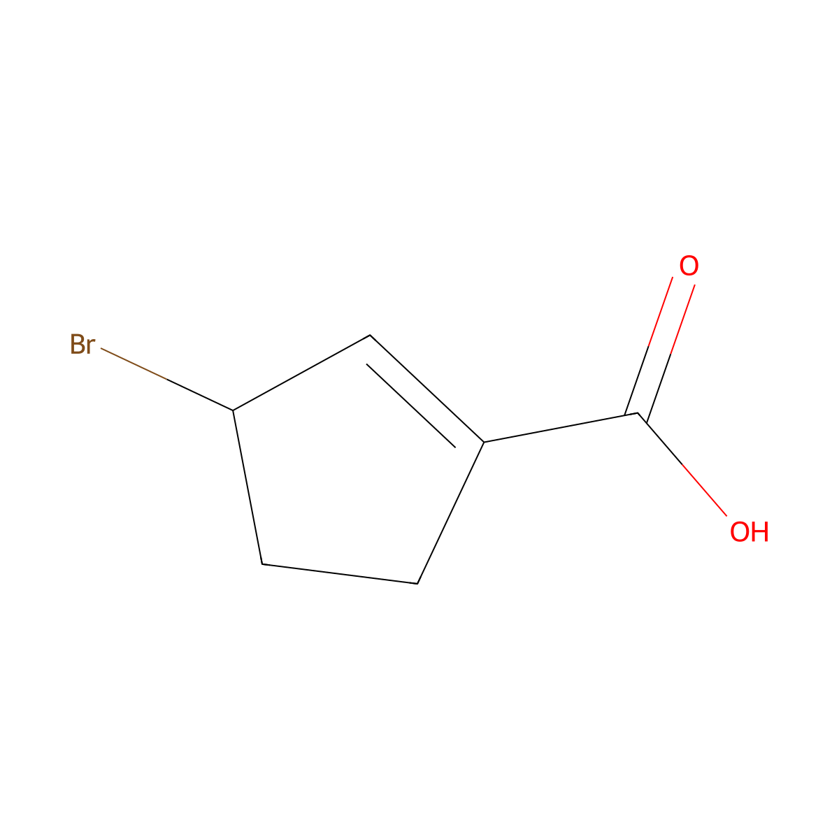 3-Bromocyclopent-1-ene-1-carboxylic acid molecular structure, CAS 1379265-98-1