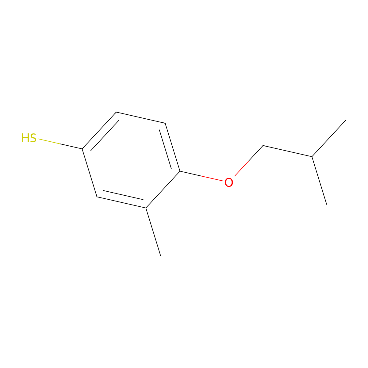 4-iso-Butoxy-3-methylthiophenol molecular structure, CAS 1379270-80-0