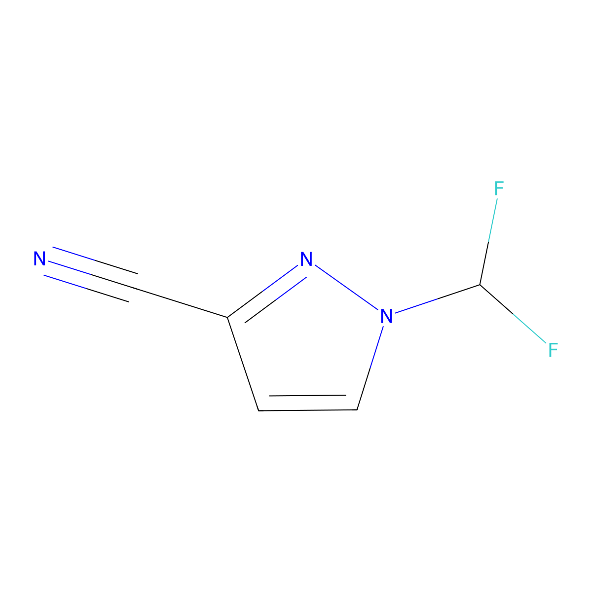 1-(difluoromethyl)-1H-pyrazole-3-carbonitrile molecular structure, CAS 1379276-84-2