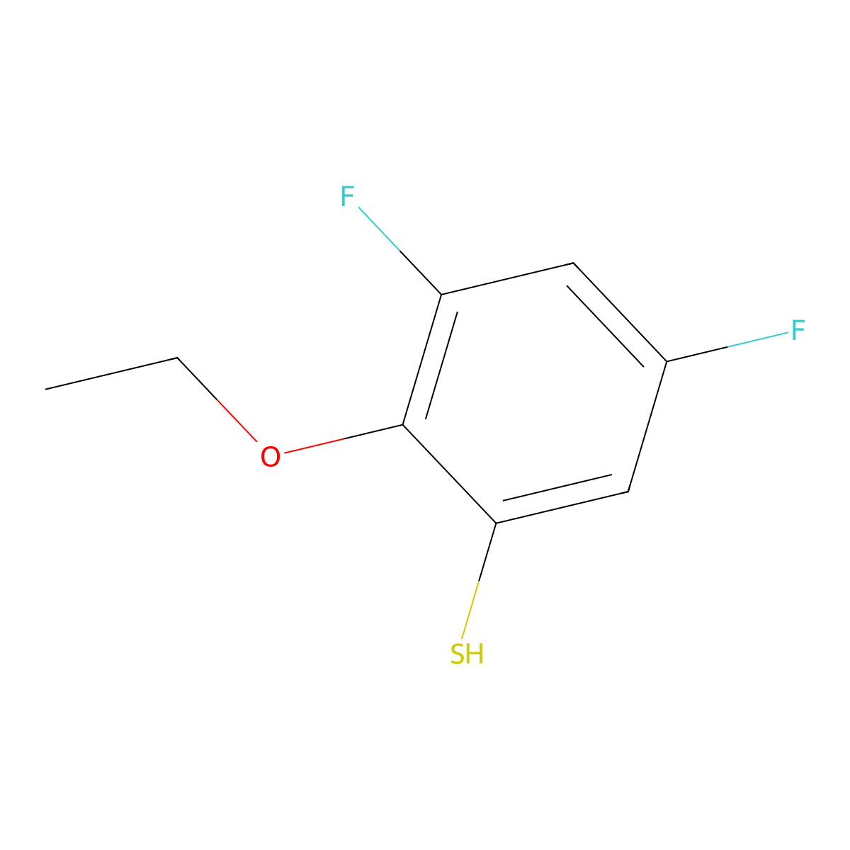 2-Ethoxy-3,5-difluorobenzenethiol molecular structure, CAS 1379277-48-1