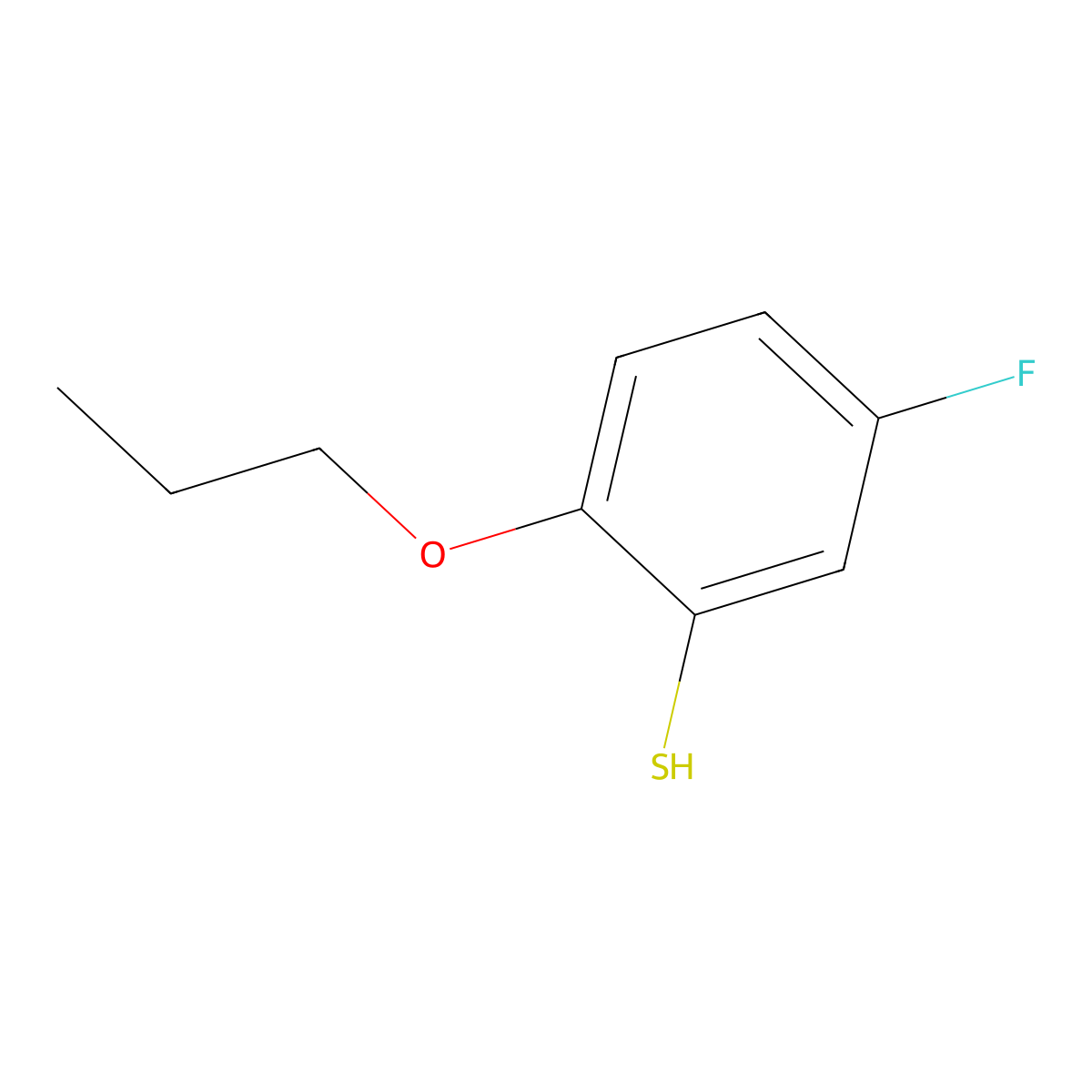 5-Fluoro-2-propoxybenzenethiol molecular structure, CAS 1379277-82-3