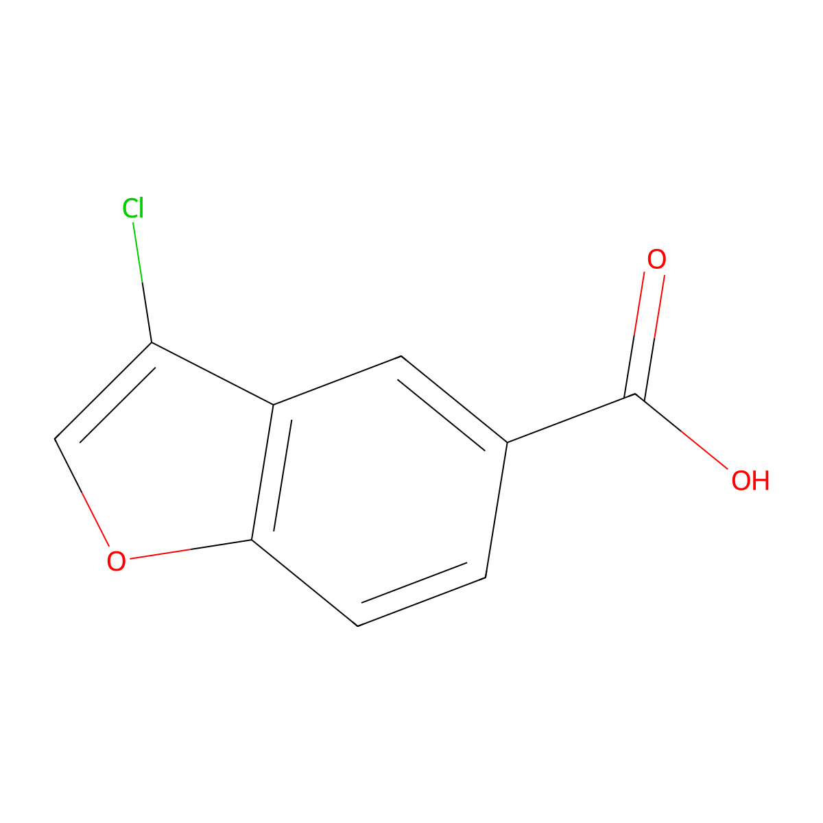 3-Chlorobenzofuran-5-carboxylic acid molecular structure, CAS 1379278-90-6