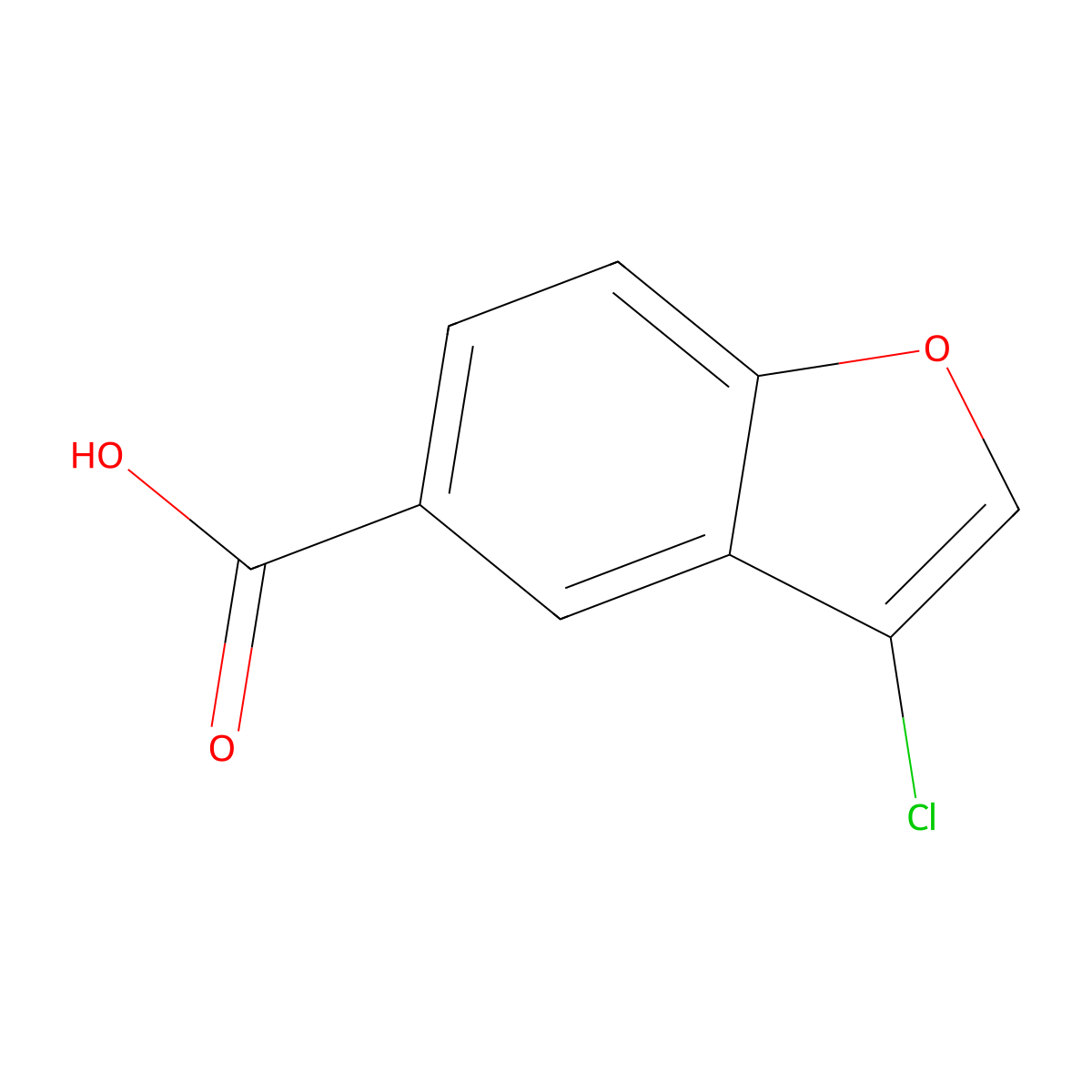 3-Chlorobenzofuran-5-carboxylic acid molecular structure, CAS 1379278-90-6