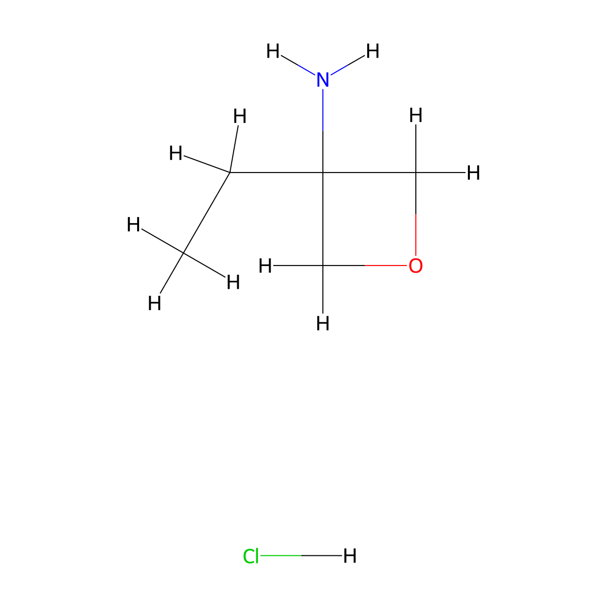 3-Ethyloxetan-3-amine hydrochloride molecular structure, CAS 1379288-48-8