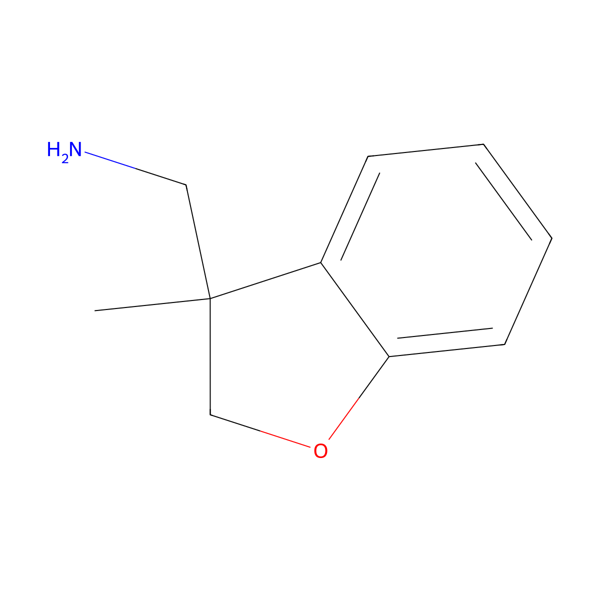 1-(3-Methyl-2,3-dihydro-1-benzofuran-3-yl)methanamine molecular structure, CAS 1379289-25-4