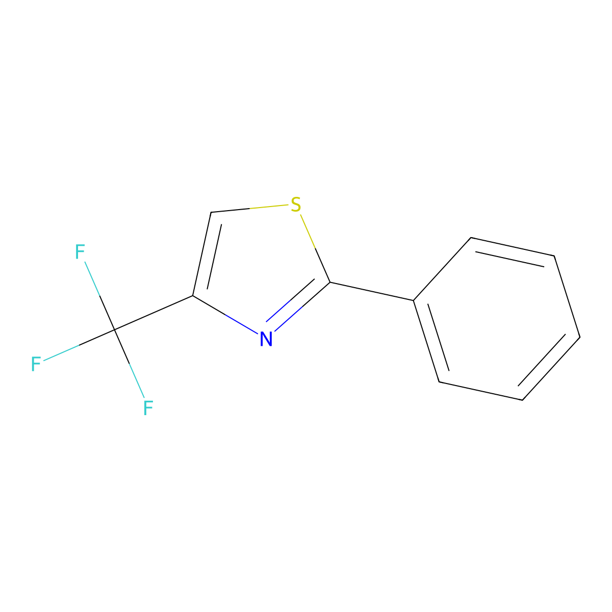 2-Phenyl-4-(trifluoromethyl)-1,3-thiazole molecular structure, CAS 137929-12-5