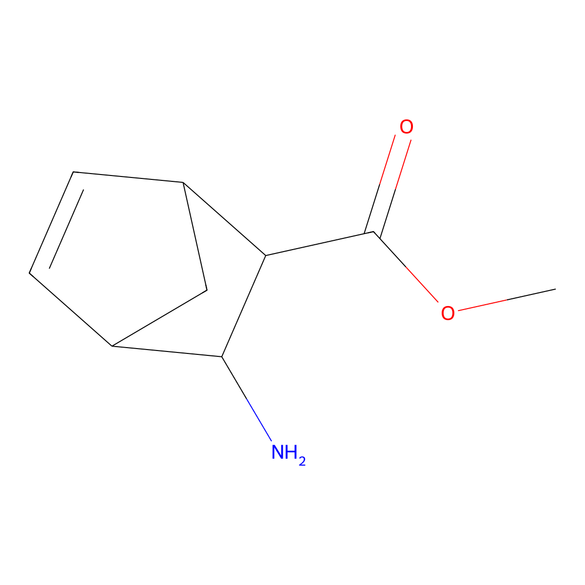Methyl 3-aminobicyclo[2.2.1]hept-5-ene-2-carboxylate molecular structure, CAS 1379290-58-0
