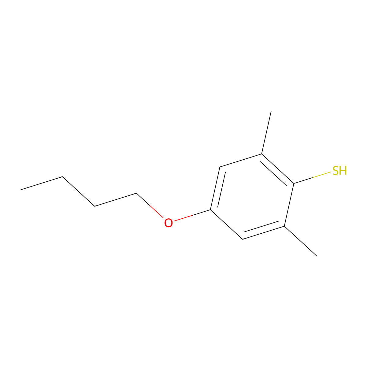 4-Butoxy-2,6-dimethylbenzenethiol molecular structure, CAS 1379292-17-7