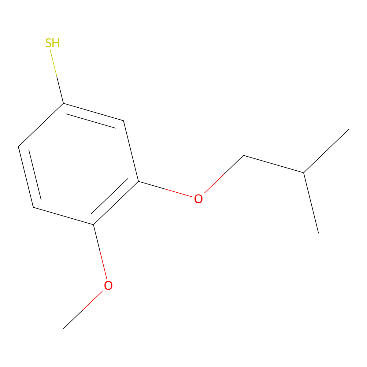 3-Isobutoxy-4-methoxybenzenethiol molecular structure, CAS 1379292-24-6