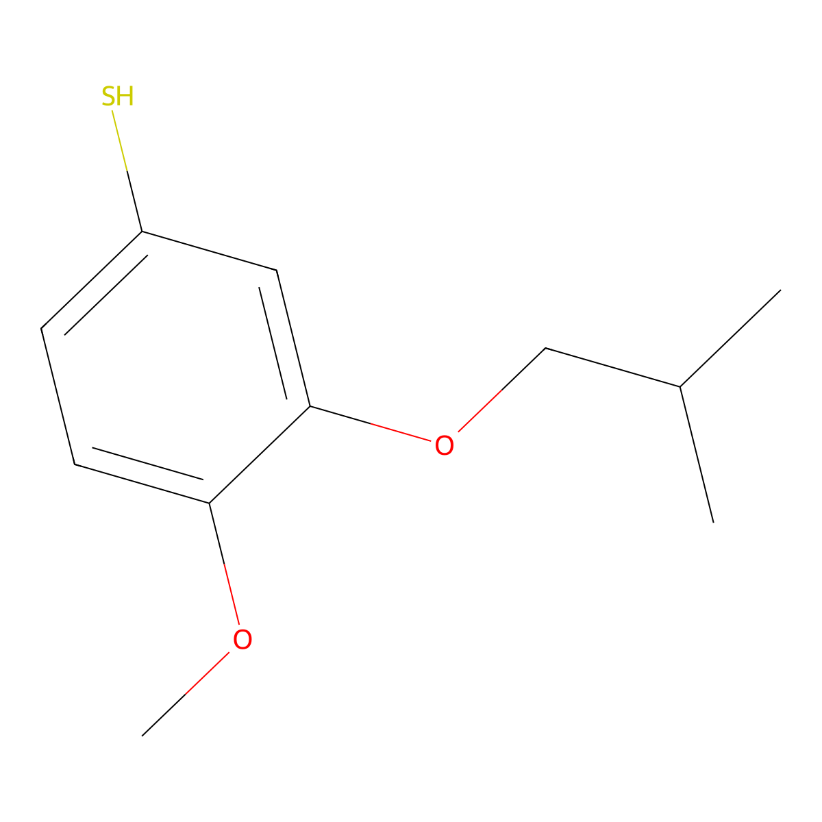 3-Isobutoxy-4-methoxybenzenethiol molecular structure, CAS 1379292-24-6