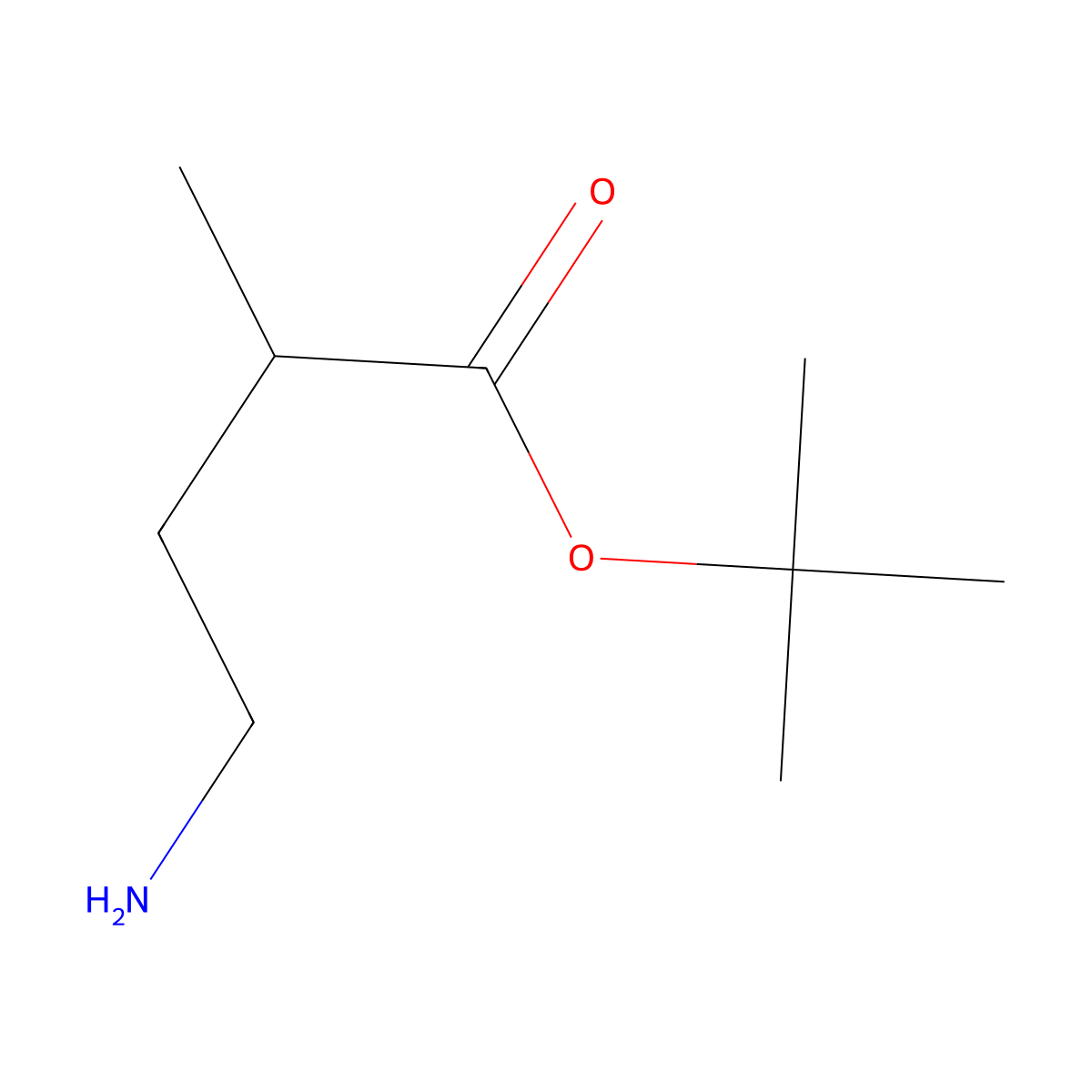 Tert-butyl 4-amino-2-methylbutanoate molecular structure, CAS 1379292-60-0
