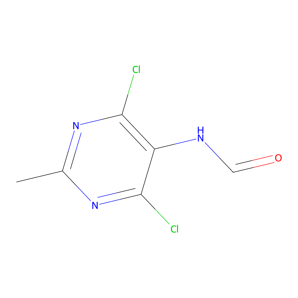 N-(4,6-dichloro-2-methylpyrimidin-5-yl)formamide molecular structure, CAS 1379293-62-5