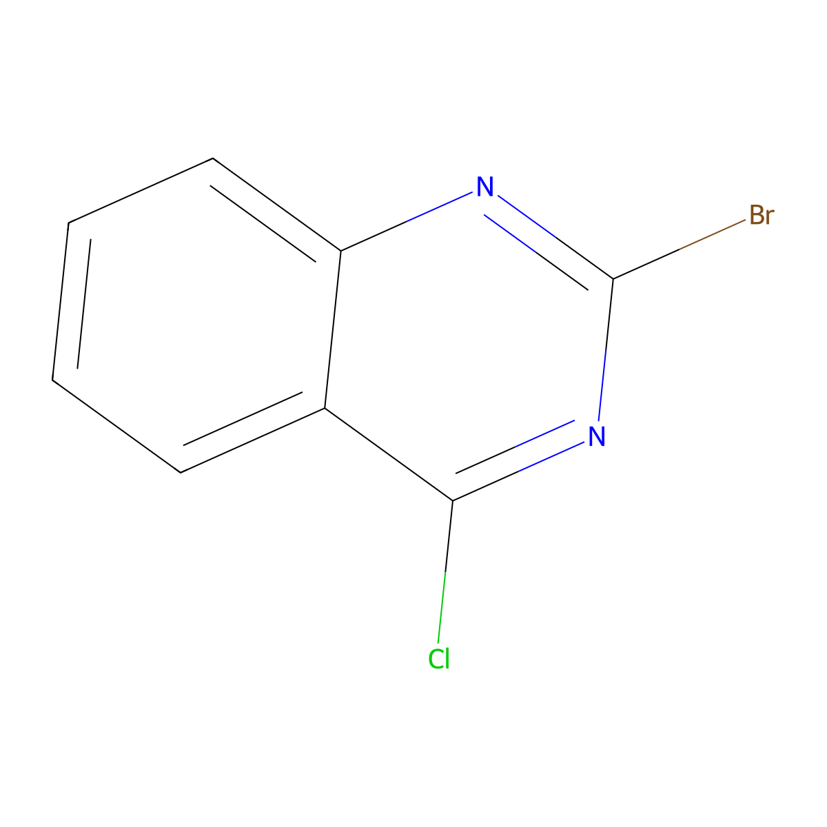 2-Bromo-4-chloroquinazoline molecular structure, CAS 1379294-99-1