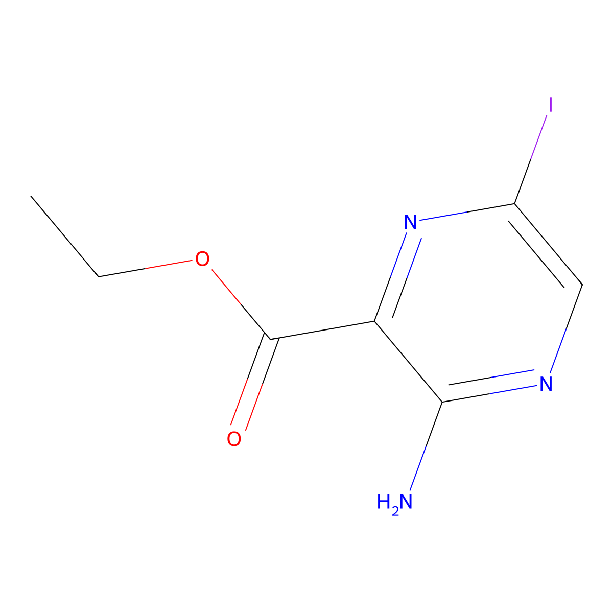 Ethyl 3-amino-6-iodopyrazine-2-carboxylate molecular structure, CAS 1379295-20-1
